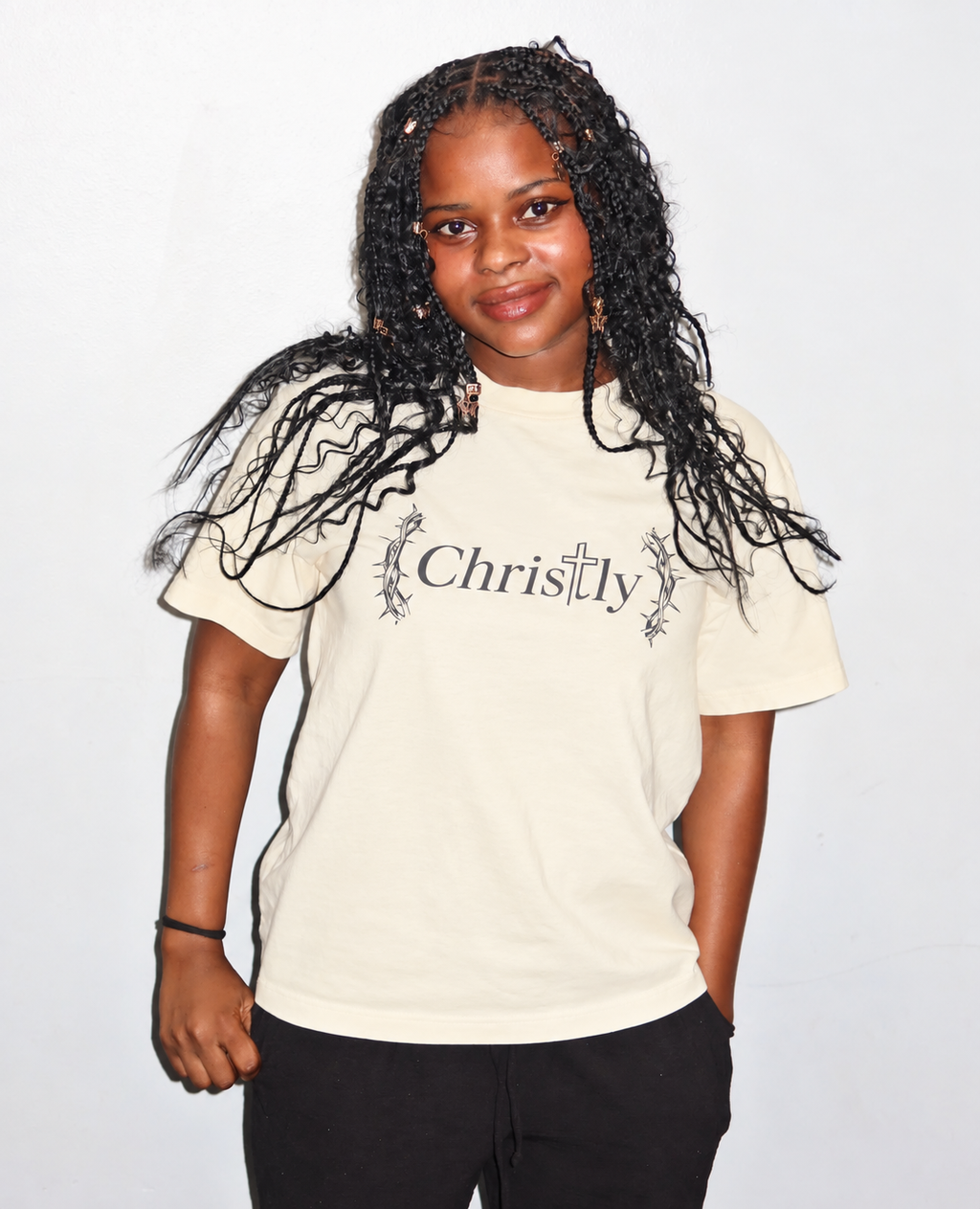 CHRISTLY Signature Tee - Cream